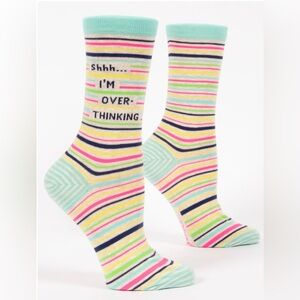 Shhh I'm‎ Overthinking W-Crew Socks- Women’s Size 5-10